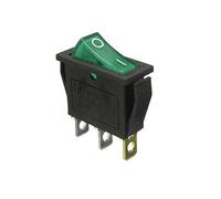 Interrupteur lumineux LED rectangulaire 250 V 33 x 31 x 13 mm interrupteur 3 broches ON OFF KCD3 (vert)