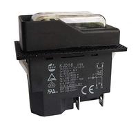 Interrupteur Magnétique Industriel Étanche Interrupteur à Bouton-Poussoir Électromagnétique KEDU KJD16 2HP pour Broyeur D'arbre Électrique Broyeur, Blanc (4Pins)