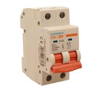 Interrupteur magnétothermique 63A C63, bipolaire 2P, courbe C 10 kA, 2 modules DIN 220 V AC, certifié IEC60898-1, série professionnelle PB8H