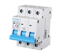 Interrupteur magnétothermique automatique, 3P 32A 3kA, tripolaire 220 V et 380 V, pour monophasé et triphasé, occupe 3 modules DIN