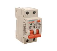 Interrupteur magnétothermique différentiel 30 mA 10 A C10, RCBO type AC courbe C, 1P+N 6 kA 30 mA, 2 modules DIN
