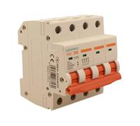 Interrupteur magnétothermique triphasé 4P 32A C32, courbe C 10 kA, 4 modules DIN 380 V AC, certifié IEC60898-1, série PB8H