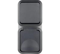 REV AquaStorm 0004860400 Prise de courant A/W Combi, IP55, montage en saillie, anthracite