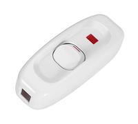 Interrupteur Marche/Arrêt Interrupteur de Lampe, AC 250V 10A Inline on/Off Table Lampe de Bureau Cordon Câble Interrupteur avec Voyant LED (Blanc)