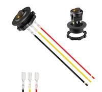 Interrupteur Marche Arrêt, Interrupteur Électrique 3 Broches, Précâblé avec LED Rouge 12V pour Moteur Chauffage Pompe Tableau RV