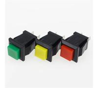 Interrupteur marche/arrêt momentané/à verrouillage carré à bouton-poussoir (lot de 6), 2 A 250 V / 4 A 125 V CA, DS-429(Green,Momentary)