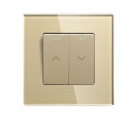 Interrupteur mécanique for rideau, interrupteur électrique for volet roulant, bouton poussoir for stores muraux, cadre en verre(Black)