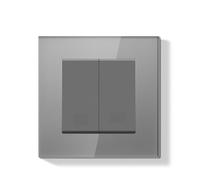 Interrupteur Mécanique Pour Rideaux, Électrique Pour Volets Roulants, À Bouton-poussoir Pour Stores Muraux, Cadre En Verre Et Plastique, Norme Européenne(Glass Frame Gray)