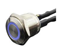 Interrupteur métallique en aluminium, 16mm, 3V, 5V, 12V, 220V, alimentation LED, sans bouton-poussoir, interrupteur métallique à réinitialisation automatique, normalement ouvert, 1 pièce(Green,12V)