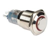 INTERRUPTEUR MÉTALLIQUE ROND HAUT SPDT 1NO 1NC - ANNEAU ROUGE
