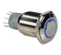 Interrupteur métallique rond spdt 1no 1nc anneau bleu