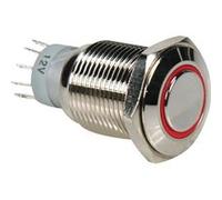 Interrupteur métallique rond spdt 1no 1nc anneau rouge Rouge G