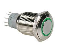 Interrupteur métallique rond spdt 1no 1nc - anneau vert