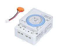 Interrupteur Minuterie Mécanique, Contrôleur de Temps 24 Heures, 100-240V, Boîtier ABS Robuste - Économie d’Énergie, Batterie Ni - Chrome Rechargeable, Usage Industriel sur Rail