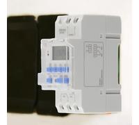 Interrupteur minuteur, 24 VDC/AC numérique programmable hebdomadaire pour relais avec 16 programmes, capacité de charge de 30 A, correction automatique ± 30 s, pour industriel et