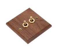 Interrupteur - MOTHINESSTO - Double interrupteur à bascule - Noyer noir - 250 V - Prêt à poser