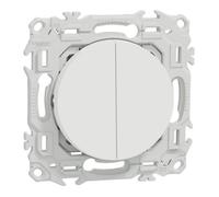 Schneider Electric Double va-et-vient ou poussoir Odace II 10AX à levier blanc craie