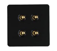 Interrupteur mural avec levier en acier inoxydable et laiton pour un contrôle efficace de l'éclairage (4 commandes)