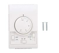 Interrupteur mural de contrôle de la température, contrôleur de température continu AC 220V 10-30 ℃, 2 modes de chauffage/refroidissement Thermostat de vitesse de ventilateur à 3 portes Mécanique