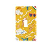 Interrupteur mural décoratif en forme de crème glacée jaune d'été - Joli interrupteur mural - Tapa para interruptor de luz
