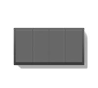 Interrupteur Mural,DéTecteur Mural Interrupteur mural simple 1/2 Gang, double interrupteur d'éclairage, triple grand bouton, 1 voie, cadres en plastique, 10 A(2G 2G Grey)