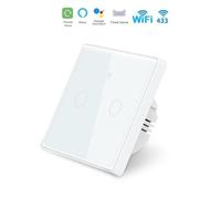 Interrupteur Mural Double Connecté WiFi Tactile Blanc - Silumen Home - SILAMP