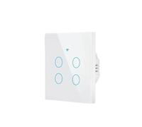 Interrupteur mural en verre RF433, 1/2/3/4 boutons, commande vocale, compatible avec(WiFi 4G White)