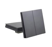 Interrupteur Mural Facile à Installer Interrupteur mural à gros bouton, 3 boutons, 1/2/3/4 voies, 2, gris mat, 86 x mm, standard(2G2W)