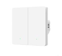 Interrupteur mural intelligent 3.0 pour Tuya et aucun fil neutre nécessaire 10 GHz Alimentation feu unique avec détection de présence pour Google Home Blanc (2 voies)