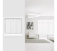 Interrupteur mural intelligent à activation vocale 600 W Format 86 Compatible avec ZigBee et applications de smartphone (3 gang)