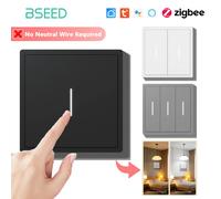 Interrupteur mural intelligent BSEED Zigbee 1/2/3/4 boutons, compatible Tuya Smart Life et commande vocale Alexa, cadre en plastique, sans fil neutre Zigbee 3Gang Grey