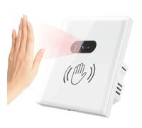 Interrupteur mural intelligent, capteur infrarouge IR, pas besoin de toucher, panneau d'écran en verre de l'ue, alimentation électrique, lampe marche/arrêt automatique noir