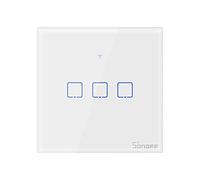 Interrupteur Mural Intelligent,Sonoff Interrupteur Connecté WiFi sans fil,Compatible avec Alexa,Google Home et IFTTT,Interrupteur Tactile Avec Contrôle à Distance et Fonction de Temps(3 Gang)