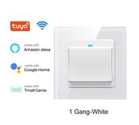 Interrupteur mural intelligent WiFi Tuya avec minuterie, bouton de sortie, télécommande, fonctionne avec Alexa Google Home