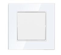 Interrupteur Mural, Interrupteur à Bouton-Poussoir for éclairage, 1/2 Voies, Commande, interrupteurs Standard AC 110 V-250 V, Marche/arrêt, Panneau en Verre(White 1gang,1 Way)