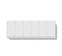 Interrupteur Mural,Interrupteur Va et Vient Interrupteur mural simple 1/2 Gang, double interrupteur d'éclairage, triple grand bouton, 1 voie, cadres en plastique, 10 A(2G 2G 2G White)