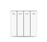 Interrupteur Mural,Interrupteur Va et Vient Lot de 2 interrupteurs muraux à bascule, 4 boutons réinitialisation, bouton-poussoir, contact momentané, for module uniquement, 52 x mm(White)