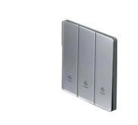 Interrupteur Mural,Interupteur Murale Interrupteur mural universel en verre trempé, 220 V, 1/2/3/4 voies, panneau de boutons 1/2(Grey 3Gang,1Way)