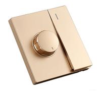 Interrupteur Mural PC Ignifuge 1 Gang Pour Ventilateur(Gold) | PC ignifuge, résistance thermique élevée, nettoyage , pas de déformation, durée de vie longue