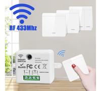 Interrupteur mural sans fil, récepteur de relais RF 433Mhz 1/2/3 boutons, interrupteur de panneau, télécommande pour lampe LED 10A 110V 220V 1 Receiver 2 Switch
