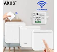 Interrupteur mural sans fil, récepteur de relais RF 433Mhz 1/2/3 boutons, interrupteur de panneau, télécommande pour lampe LED 10A 110V 220V 1Receiver 2Switch