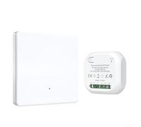 Interrupteur mural sans fil RF433 MHz, étanche, alimenté par piles, appairage de codes d'apprentissage, portée de 100 m, pour maison, hôtel, villa, hôpital (1 gang 1-1)