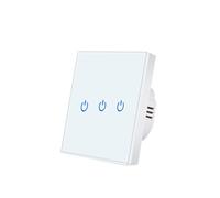 Interrupteur mural tactile de luxe, panneau en verre, indicateur LED, capteur lumière, bouton commande fil sous tension, interrupteurs 1/2/3 voies(LG-WW3X)