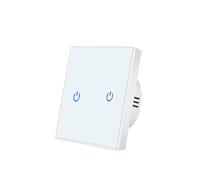 Interrupteur mural tactile de luxe, panneau en verre, indicateur LED, capteur lumière, bouton commande fil sous tension, interrupteurs 1/2/3 voies(LG-WW2X)