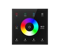Interrupteur mural variateur LED contrôleur mural couvercle en verre panneau tactile DC12V-24V 3528 5050 RGBWW(Blach Touch Panel)