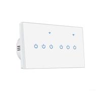 Interrupteur mural WiFi intelligent, commande vocale compatible avec Alexa pour Google Home, contrôle à distance par application ForTuya, interrupteur marche/arrêt pour éclairage domestique (wifi6)