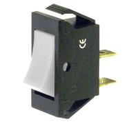 Interrupteur ON-OFF à bascule, bouton blanc, unipolaire SPST, 2 positions, rectangulaire, autobloquant, montage sur panneau, trou 27 x 12 mm, portée 220 V 230 V 16 A, contacts laiton 6,35 mm