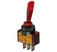 Interrupteur ON-OFF avec levier long, rouge lumineux, unipolaire SPDT, 2 positions, trou de montage 12 mm, panneau, portée 12 V 20 A, contacts 6,35 mm, bascule, 1 voie, interrupteur
