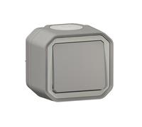 Interrupteur ou va-et-vient 10AX 250V Plexo complet saillie gris (069711L)