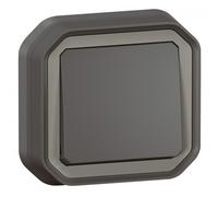 Interrupteur ou va-et-vient complet encastré étanche - anthracite - Plexo LEGRA